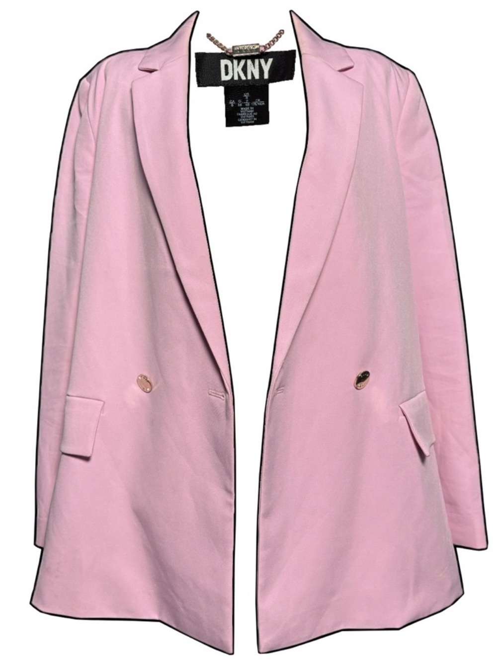 DKNY Pastel Pink Double-Breasted Blazer